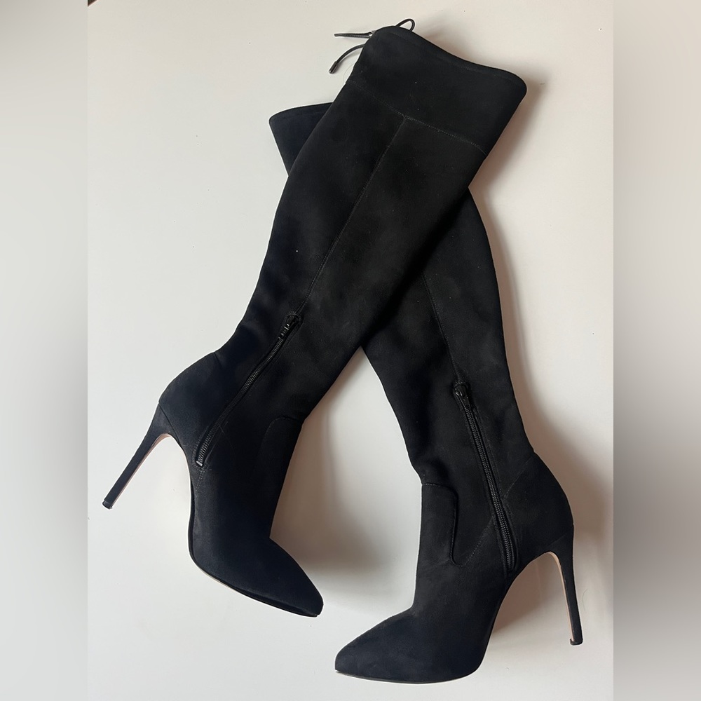 Michael Kors - over the knee suede stiletto black boot